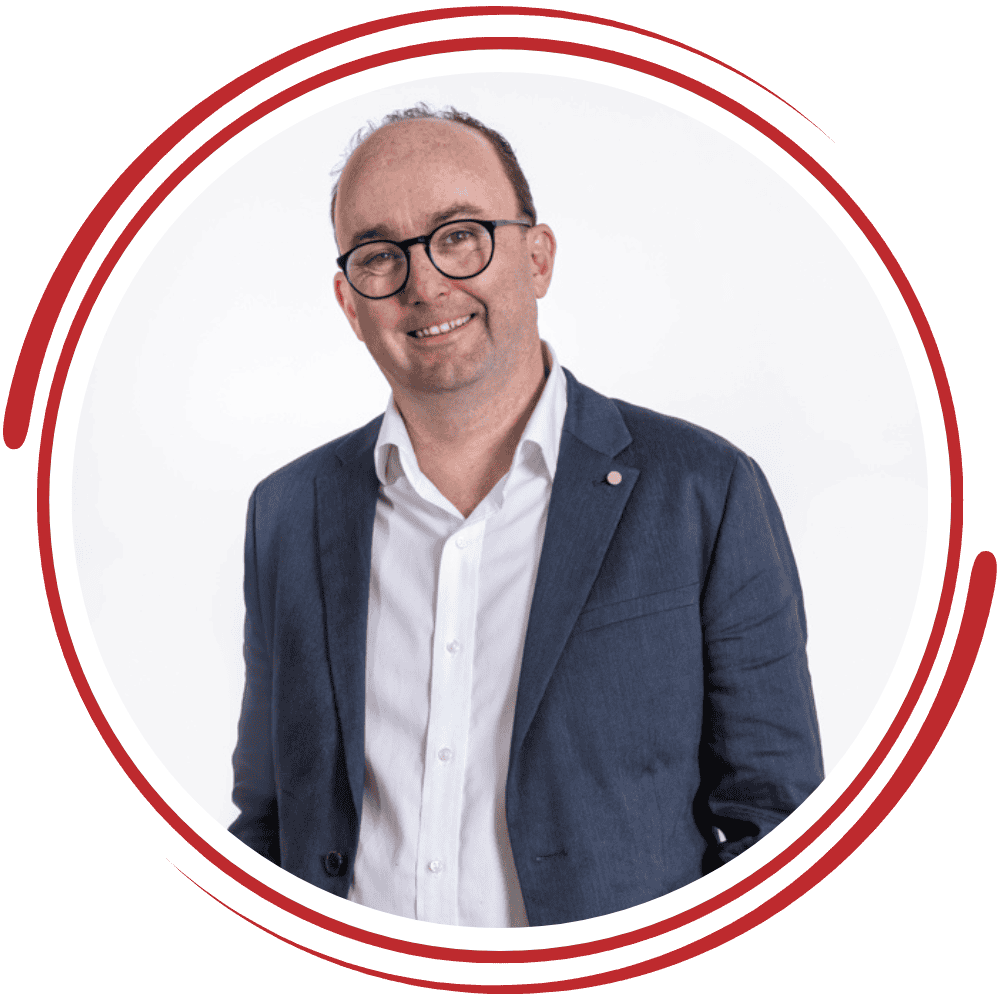 Professional health and safety consultant in business attire.